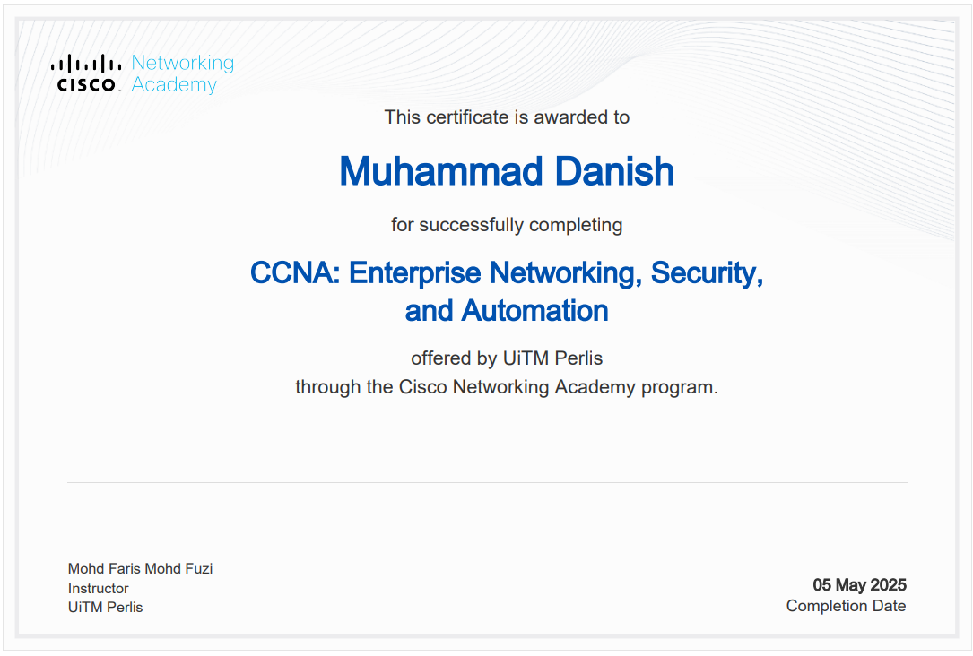 CCNA: Enterprise Networking, Security, and Automation